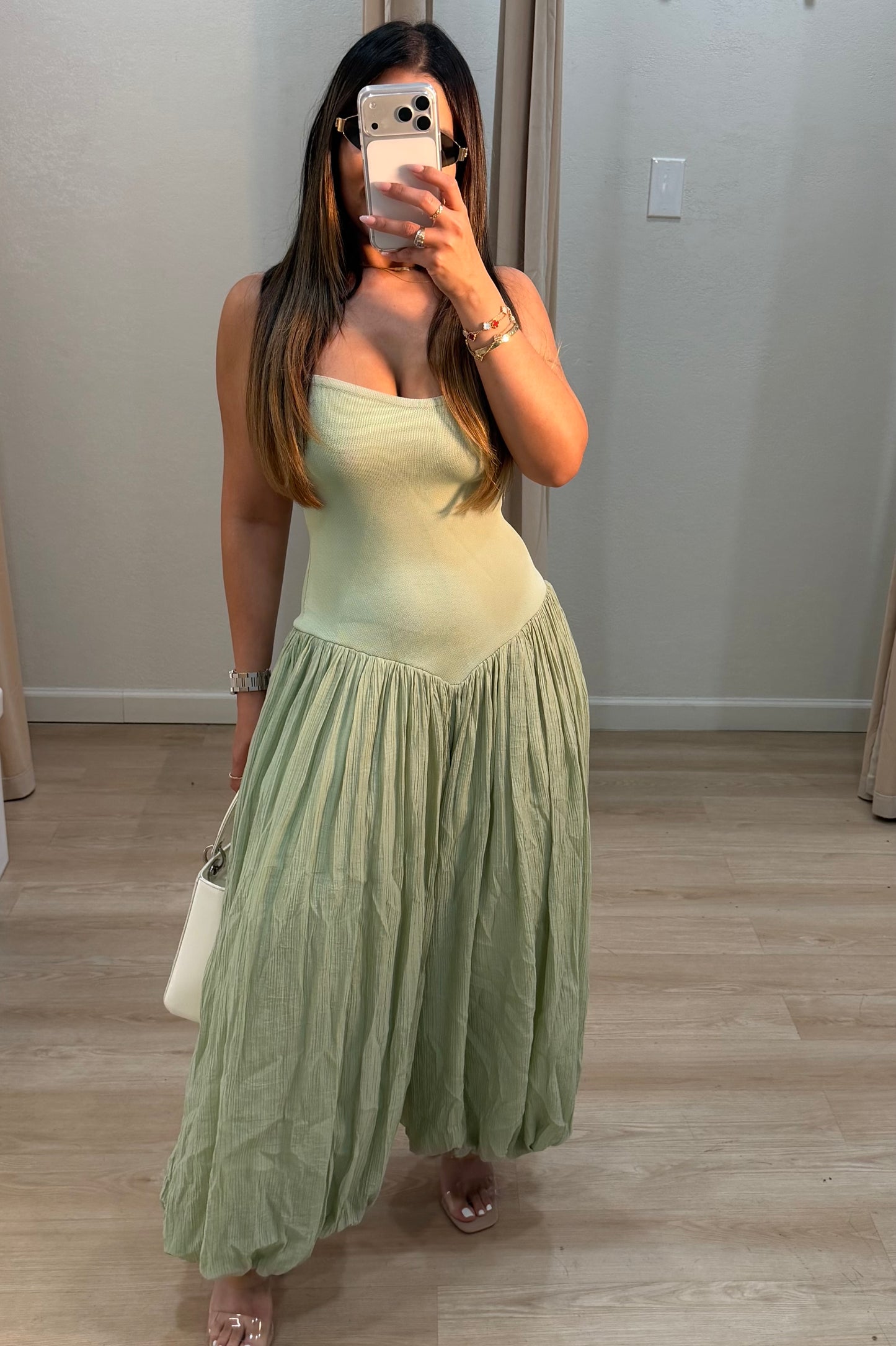Sage boho jumpsuit