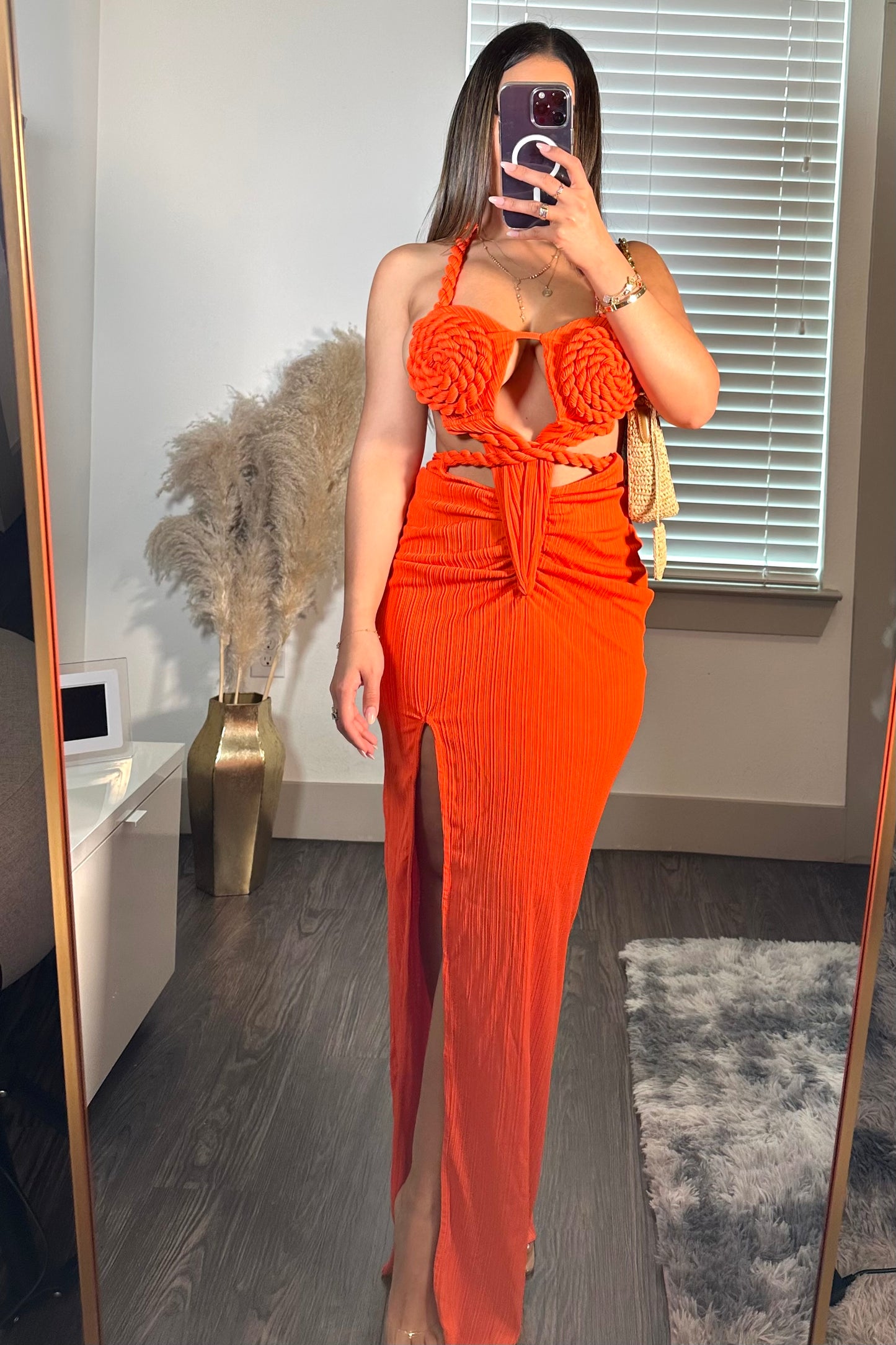 Summer maxi dress orange