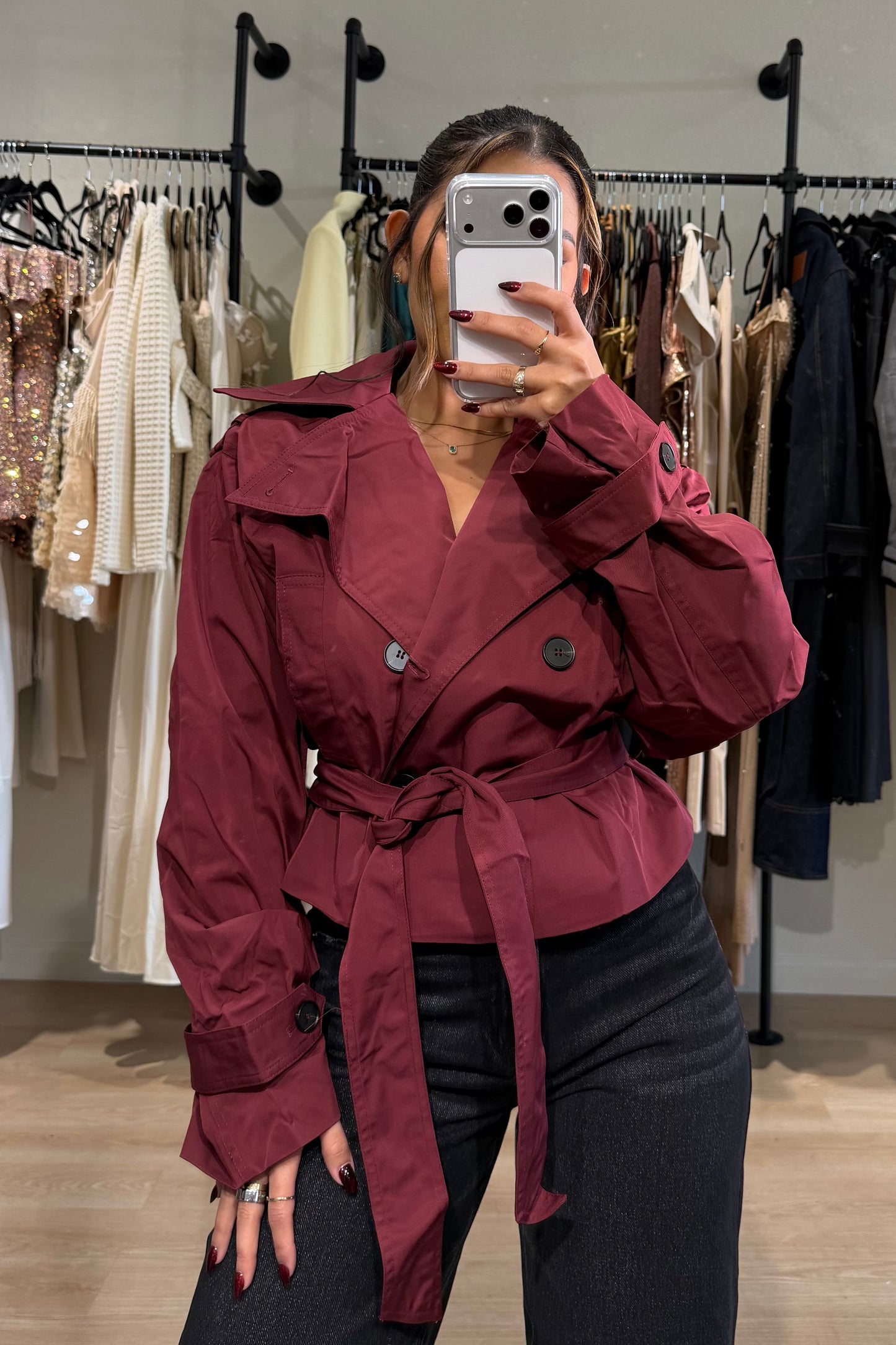 croppep trench Jacket