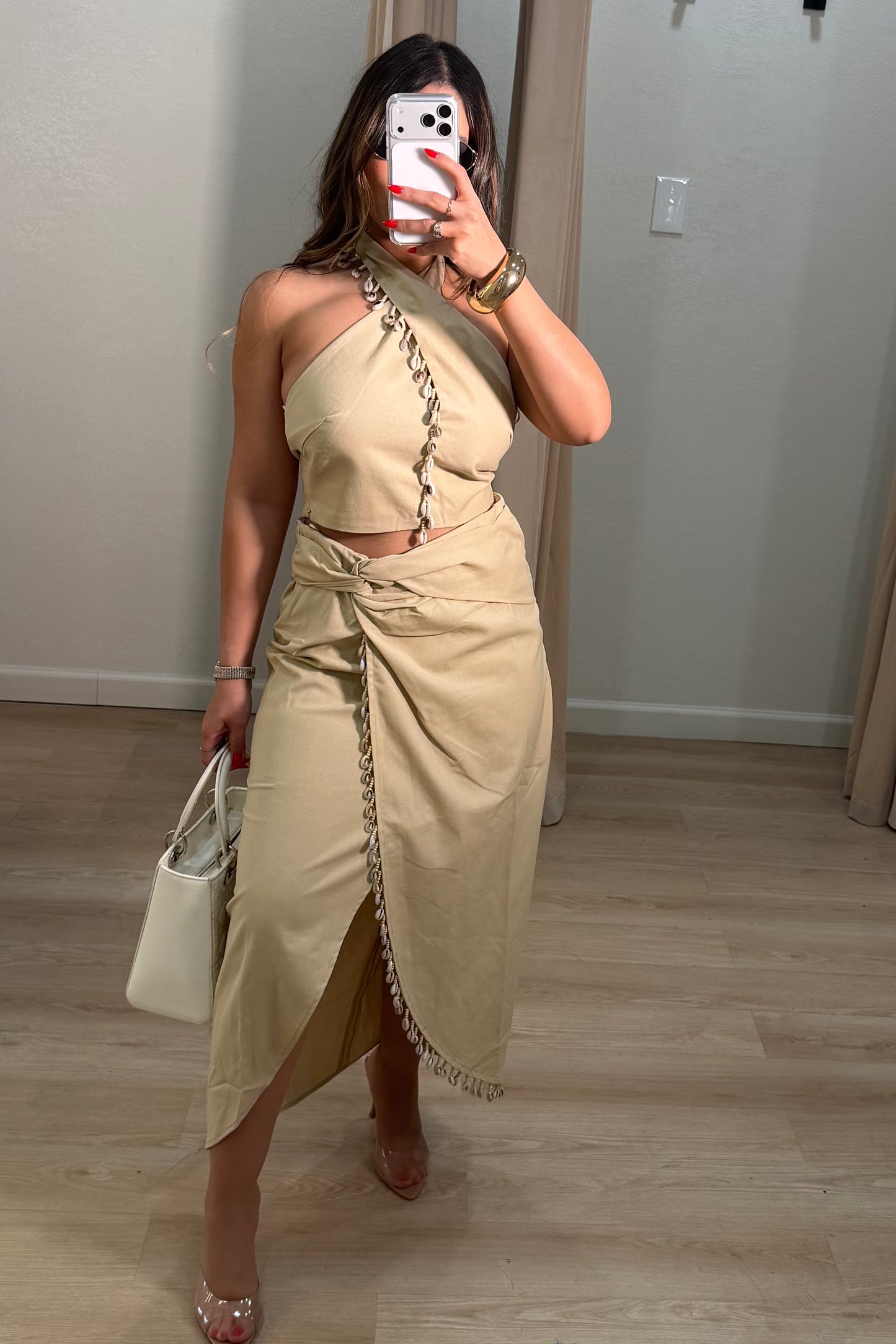 Cross over skirt and halter top