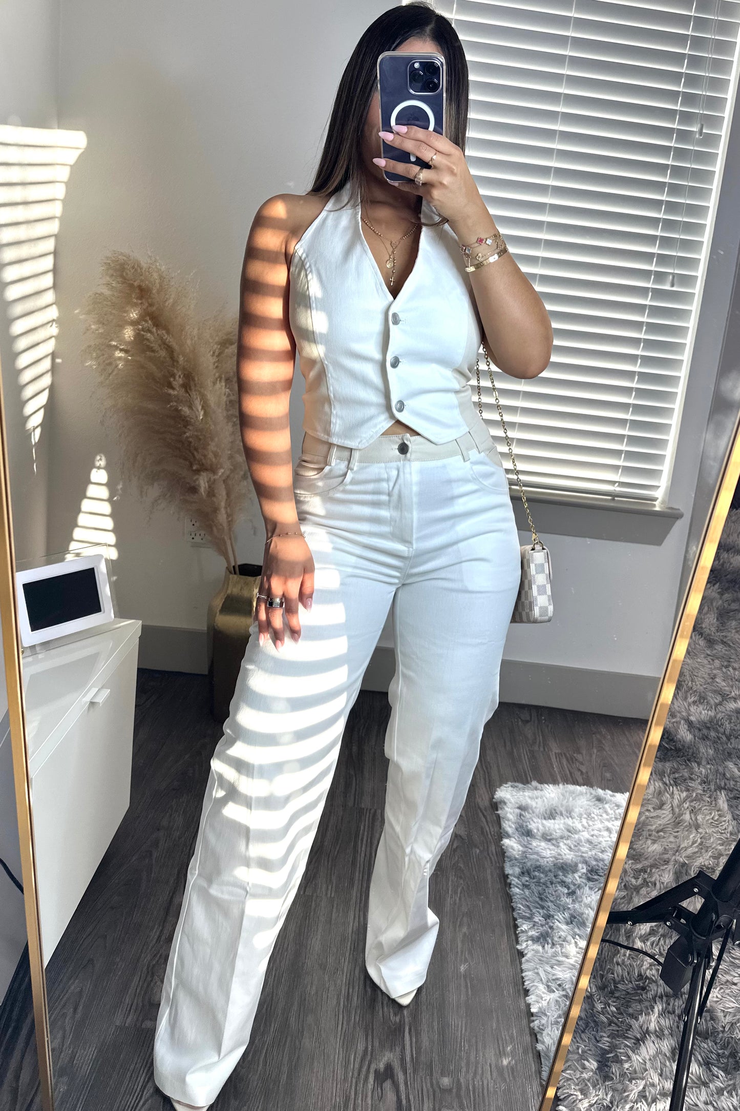 Strech twill pant and vest set