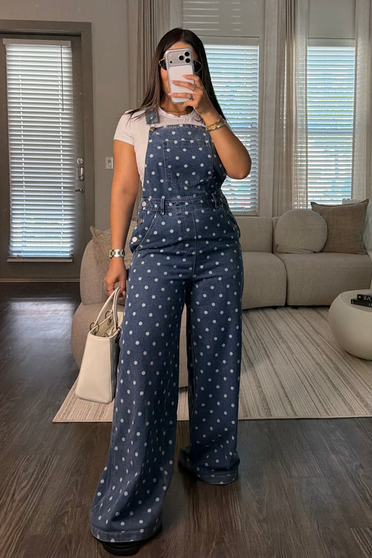 Jealo polka denim overall
