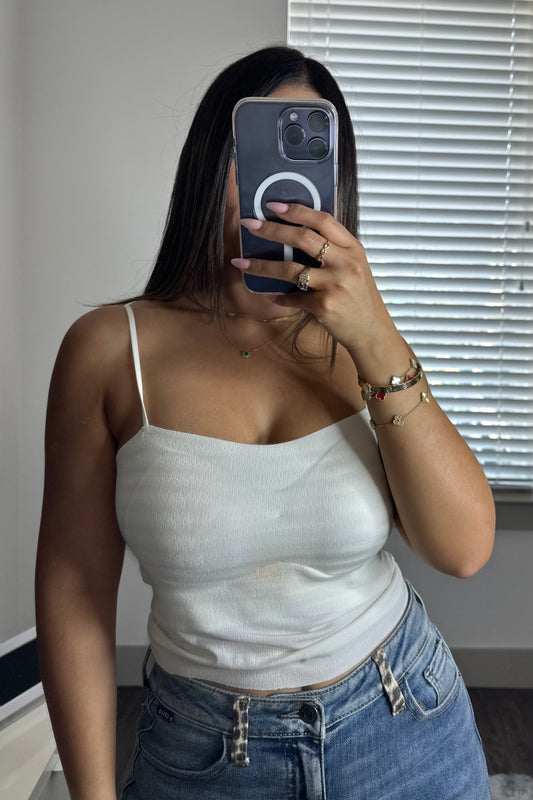 Shimmer bralette off white