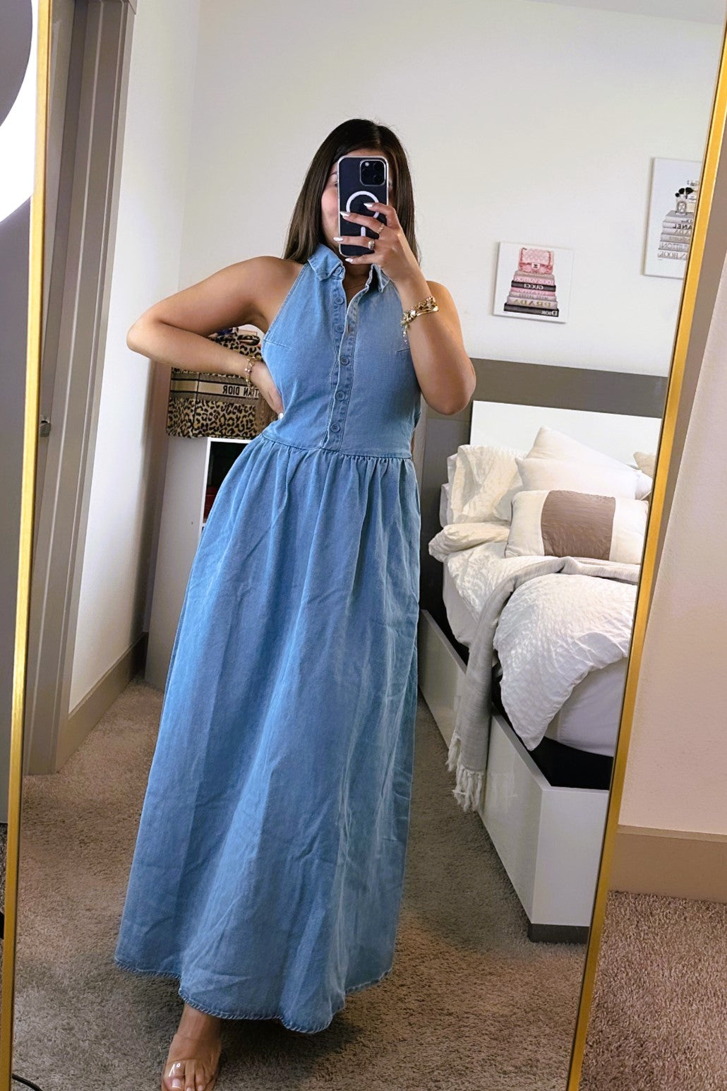 Denim maxi dress