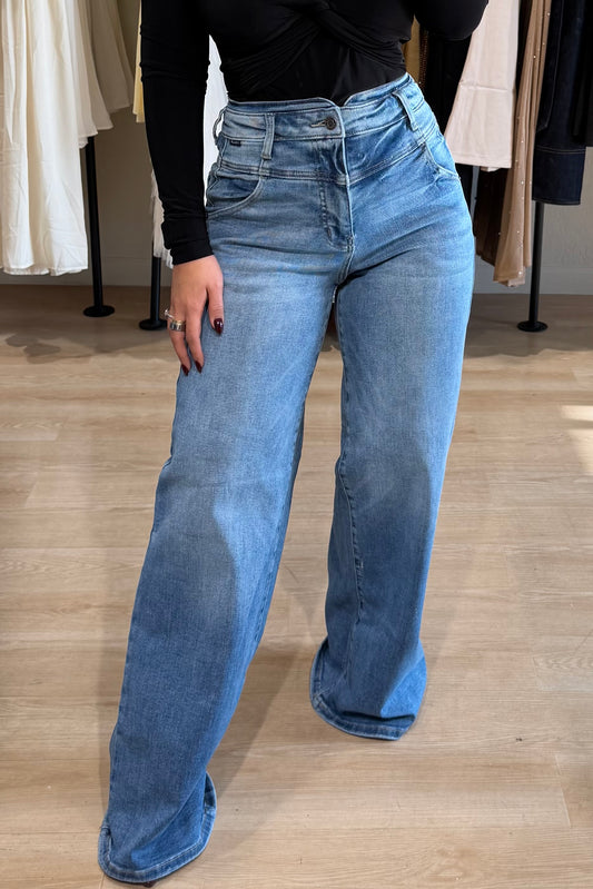 High rise double waist band