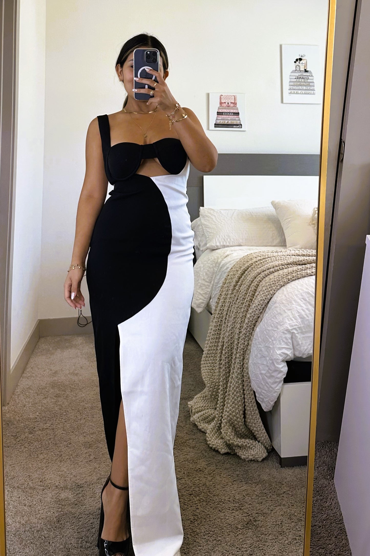 Maxi dress black and white