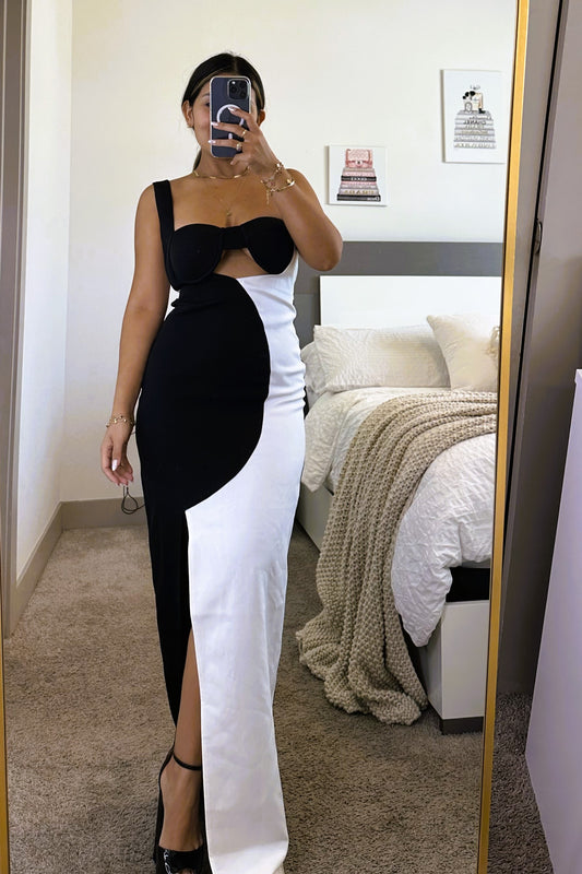 Maxi dress black and white