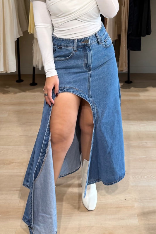 Asymmetrical maxi skirt