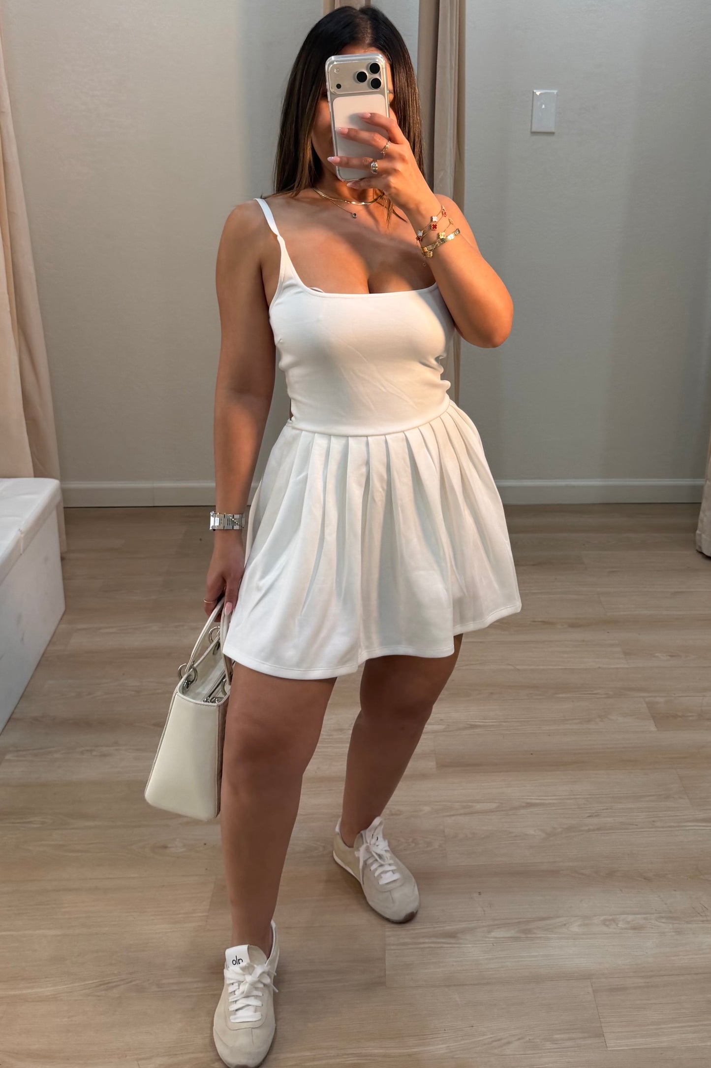 Scuba back cut out romper off white