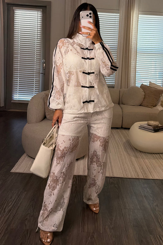 Napoleon lace set white and black