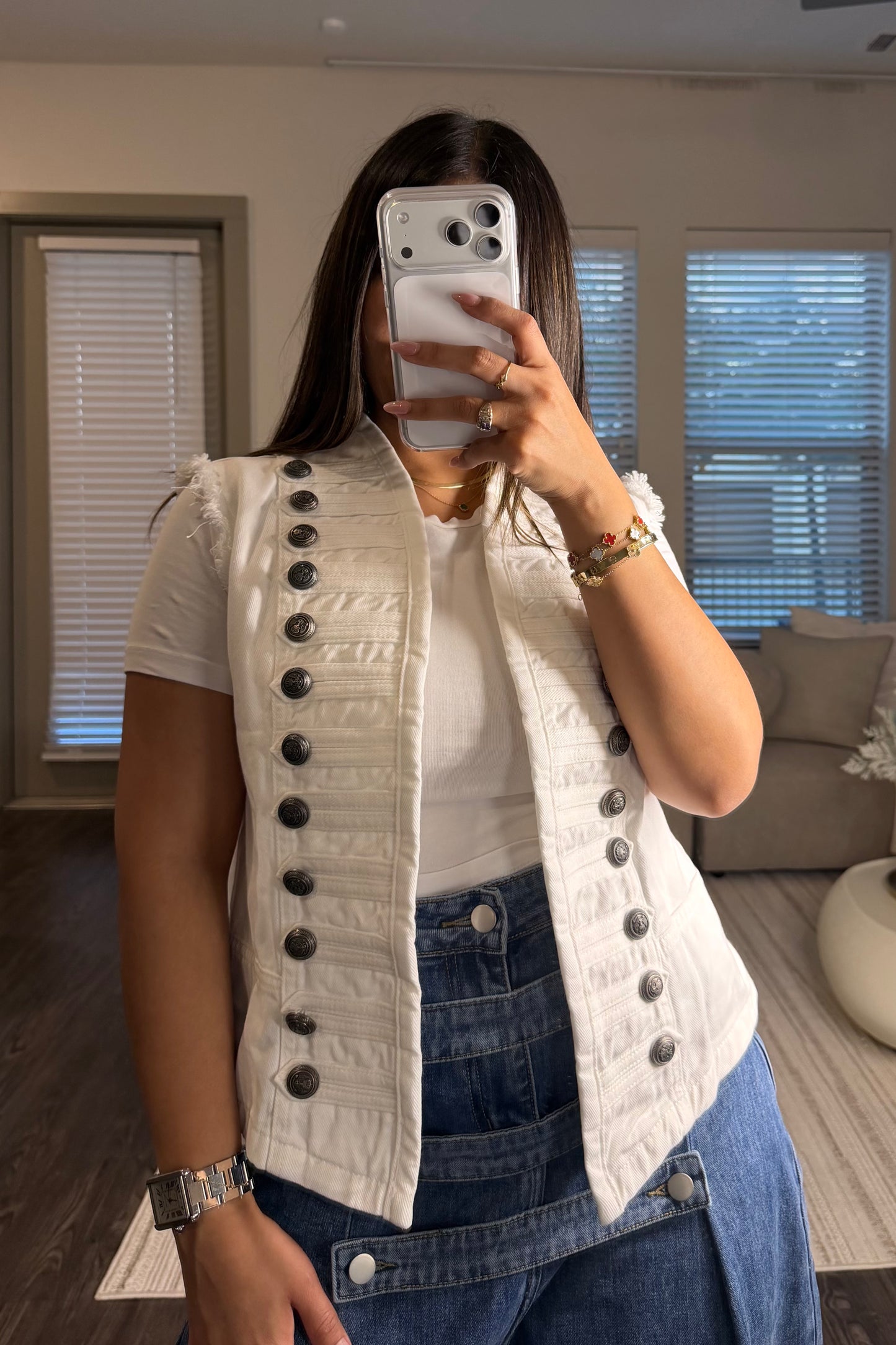 Peck napoleon vest white
