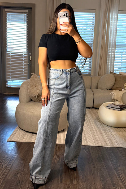 lt blue barrel jean