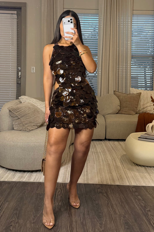 Sea brown mini dress