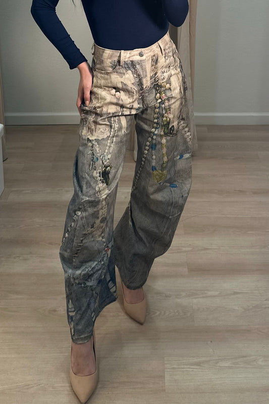 Multi belah maxi barrel pant