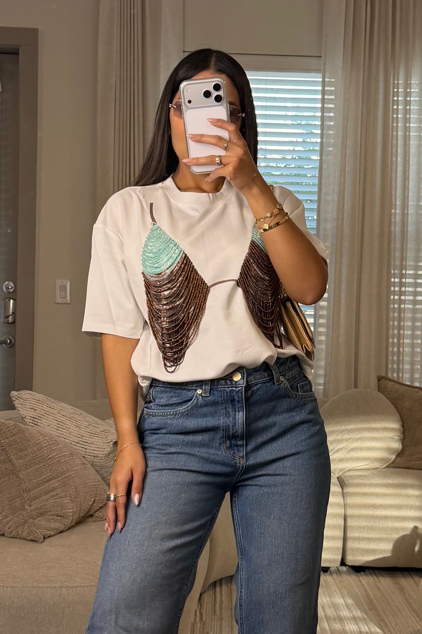 Bra tshirt Aqua brown