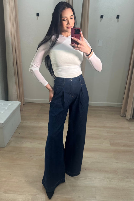 Signature flow denim pants