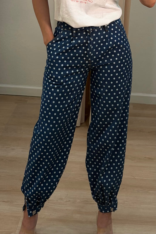 Gali polka denim barrel pant