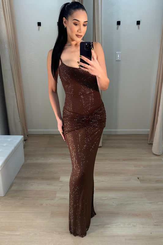 Maxi dress glow brown