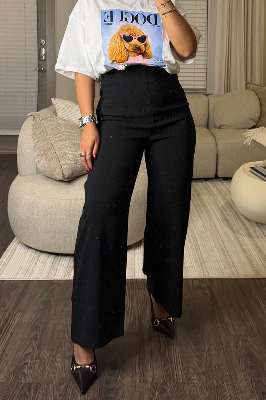 High waist wide leg pants