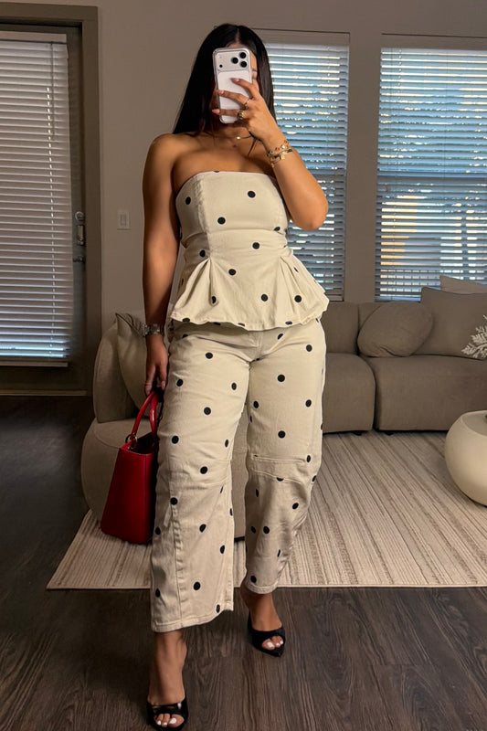 Kle polka dots Maxi set white