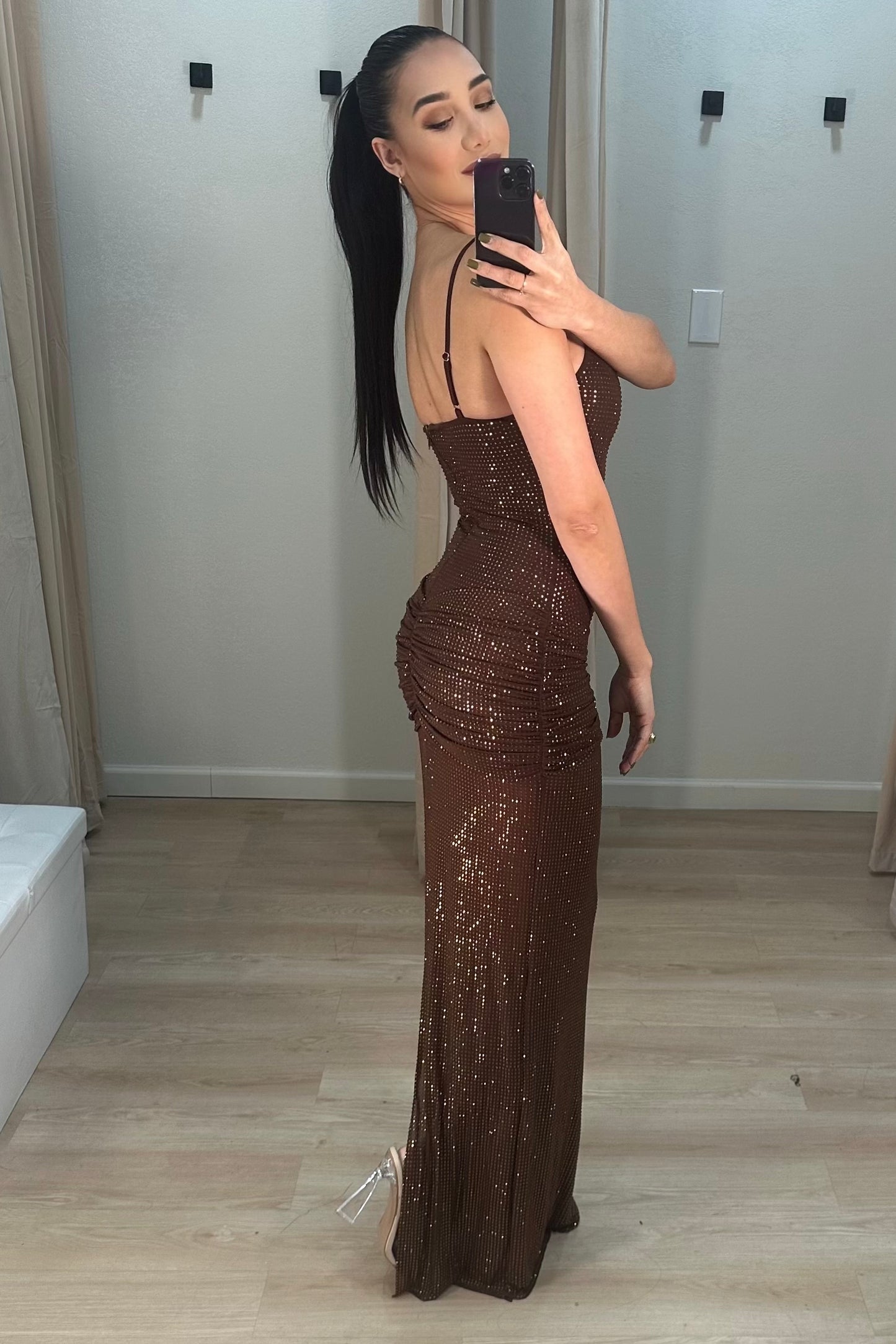 Maxi dress glow brown