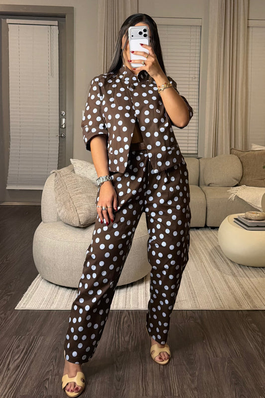 NAVY Polka dot set