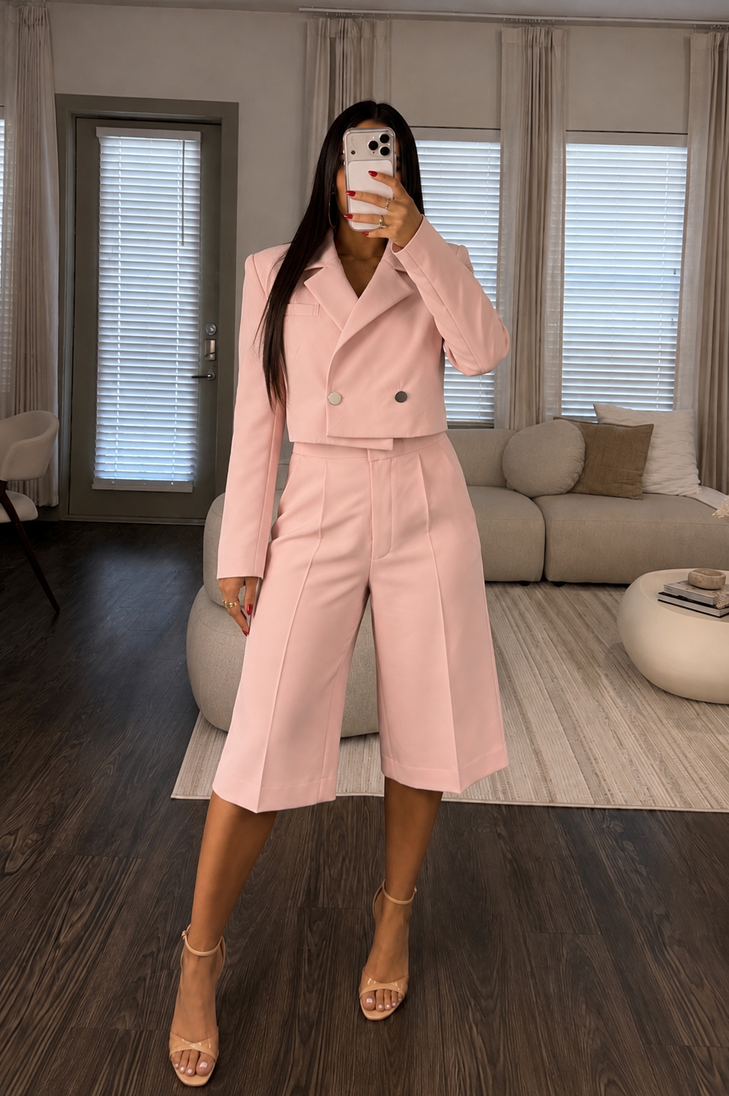 Blazer and berm set rose