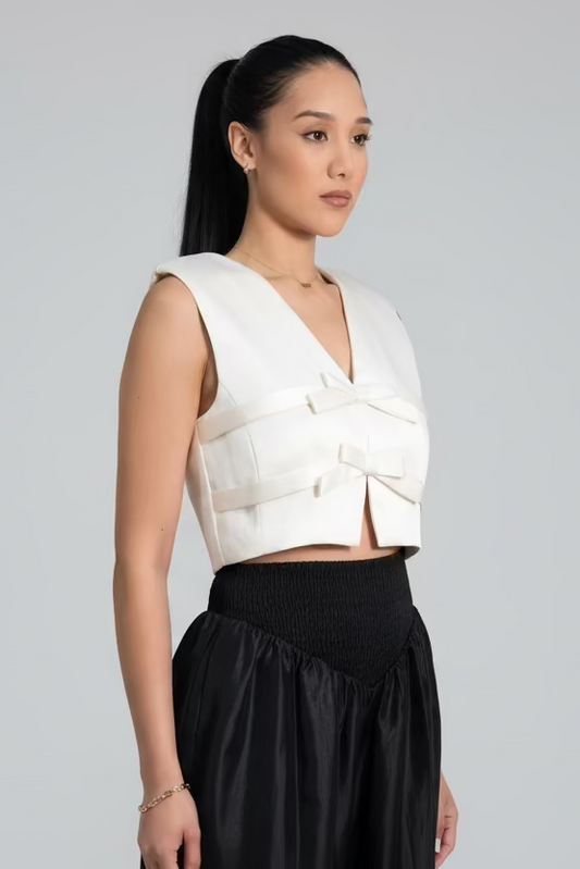 Bow detailed crop top