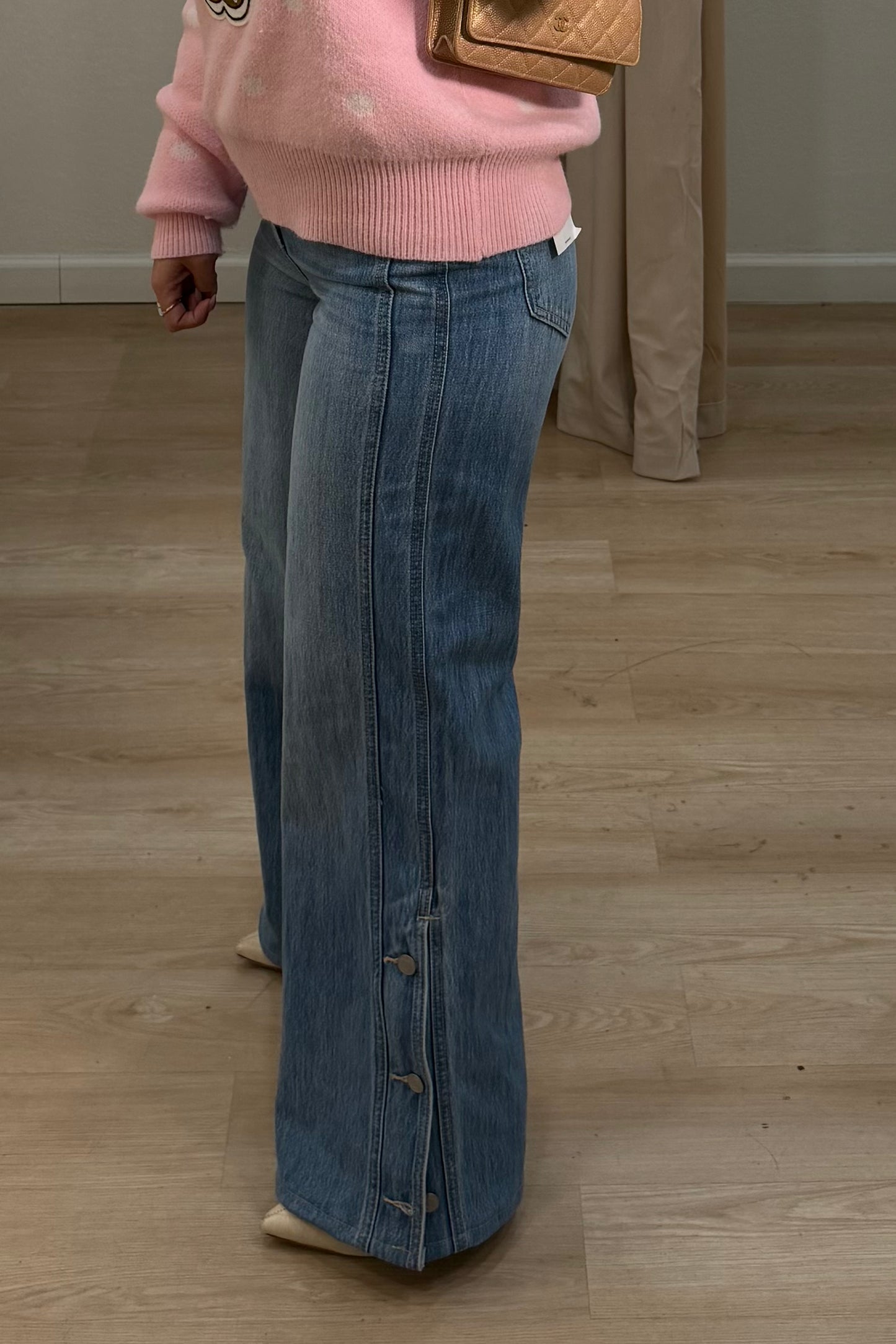 High rise ligth denim pant