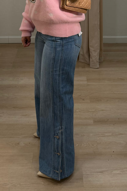 High rise ligth denim pant