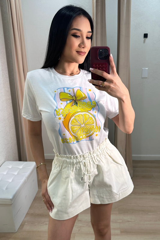 high cream shorts