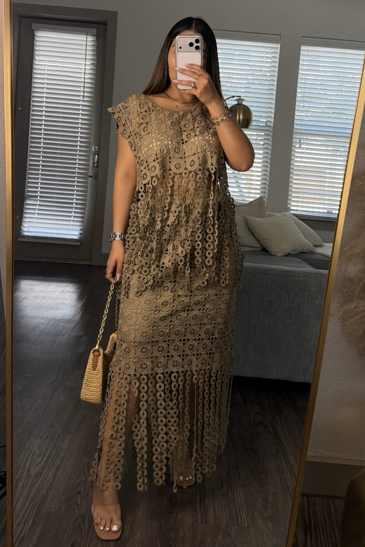 Choco fringe maxi set