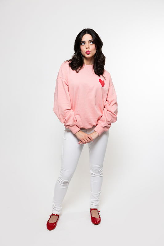 Valentine's collection -Rose puffy heart sweater