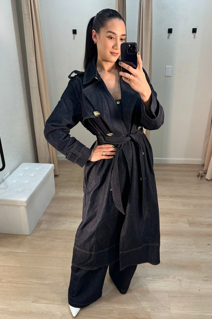 Dark denim three piece set