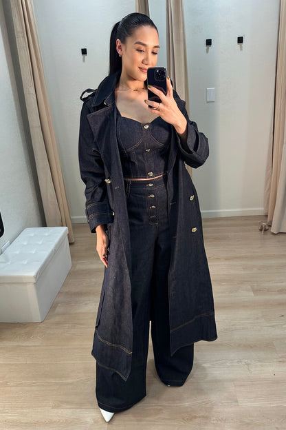 Dark denim three piece set