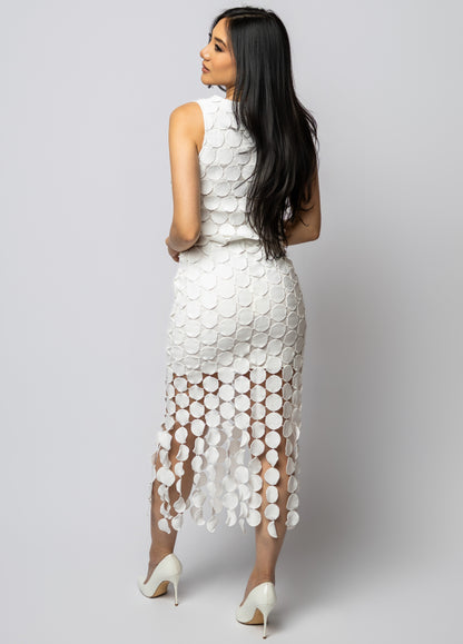 Round crochet ivory set