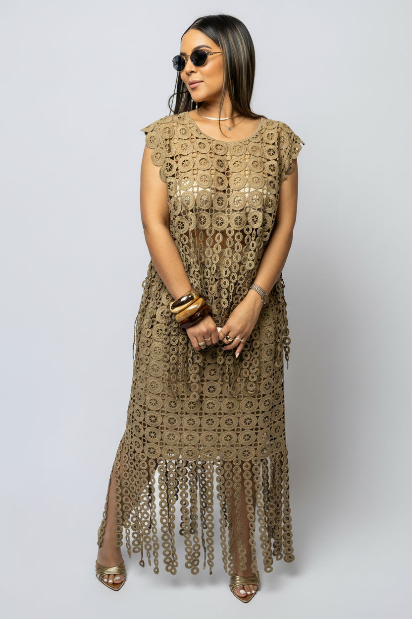 Choco fringe maxi set